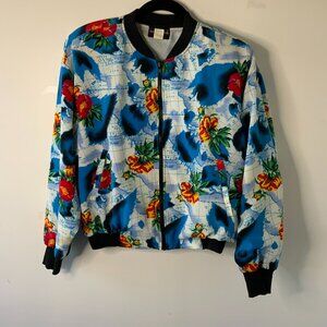 Notations, Sz S Petite, women's jacket, multicolored blue/white.